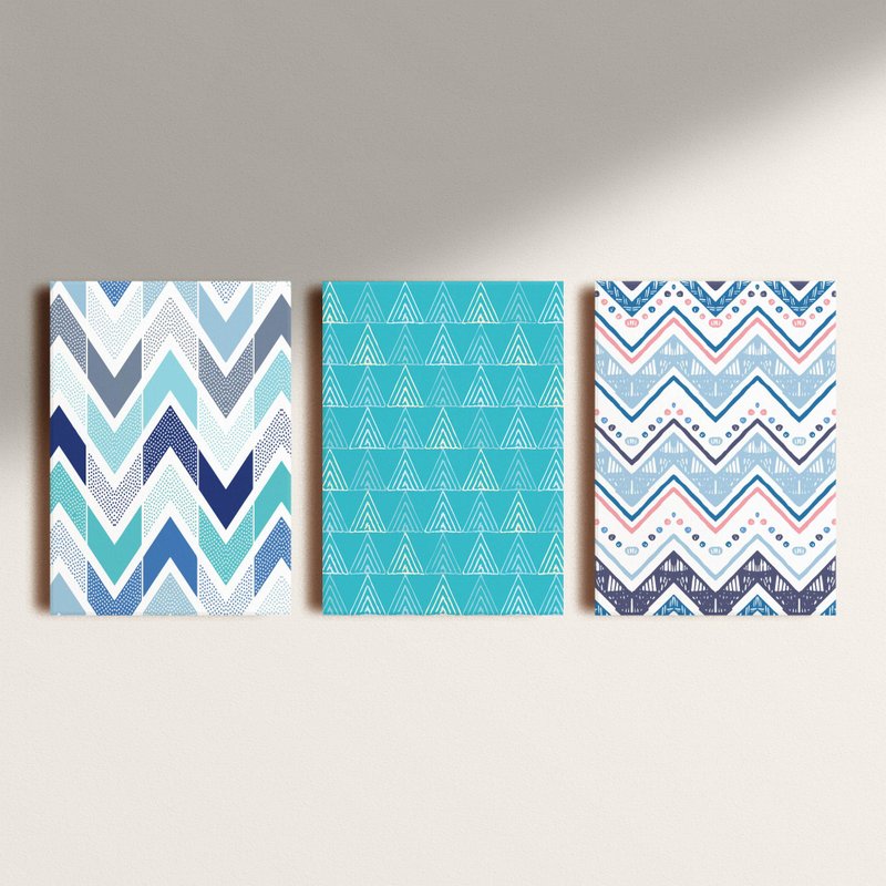 Kit: 3 Placas Decorativas Geo Azul Kit: 3 Placas Decorativas Geo Azul