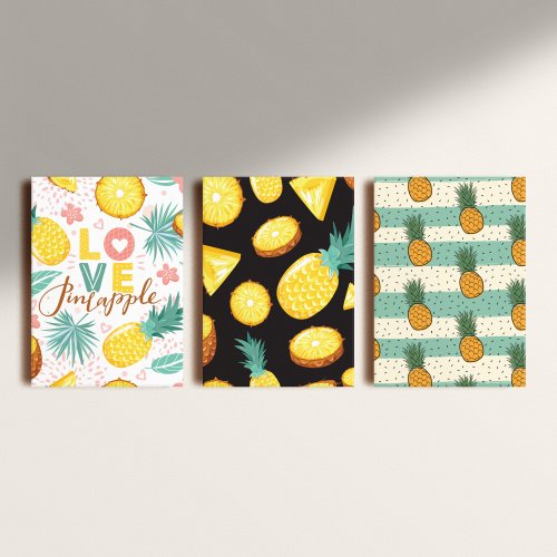 Kit: 3 Placas Decorativas Pineapple