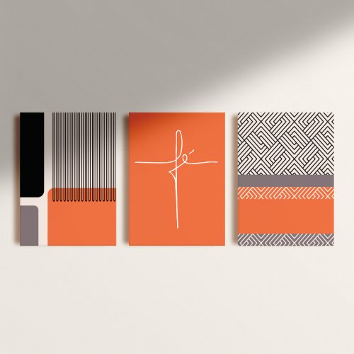 Kit: 3 Placas Decorativas Fé Collection Orange