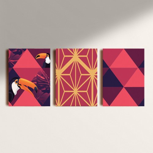 Kit: 3 Placas Decorativas Toucan