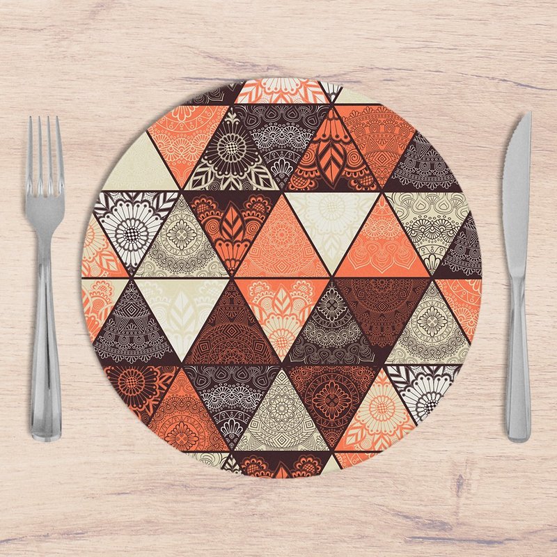 Kit: 4 Capas de Sousplat Redondo Geo Mandala - 35x35 Kit: 4 Capas de Sousplat Redondo Geo Mandala - 35x35