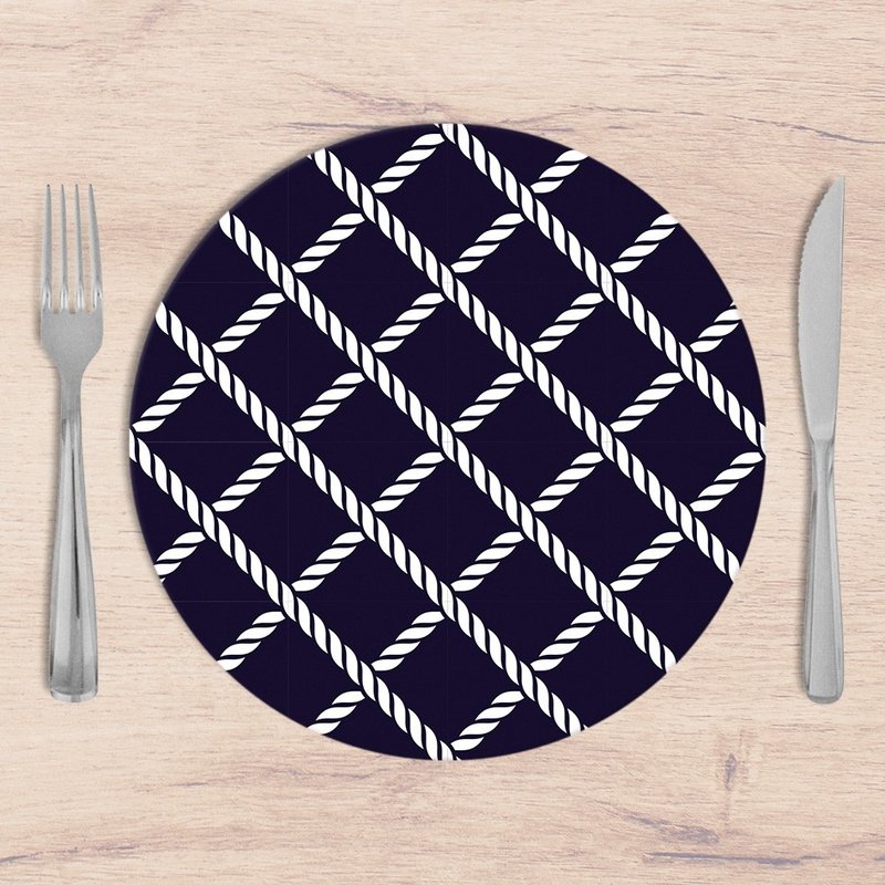Kit: 4 Capas de Sousplat Redondo Serit Blue - 35x35 Kit: 4 Capas de Sousplat Redondo Serit Blue - 35x35