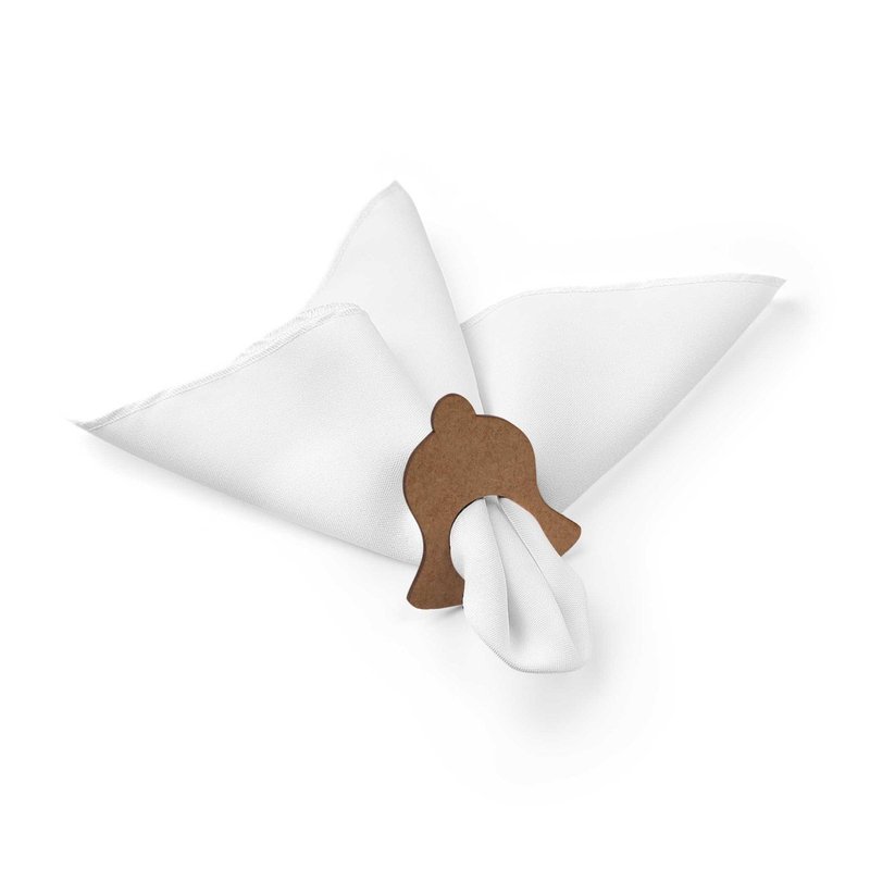 Kit: 4 Guardanapos de Tecido Branco Sino Natal 35×35 Kit: 4 Guardanapos de Tecido Branco Sino Natal 35×35