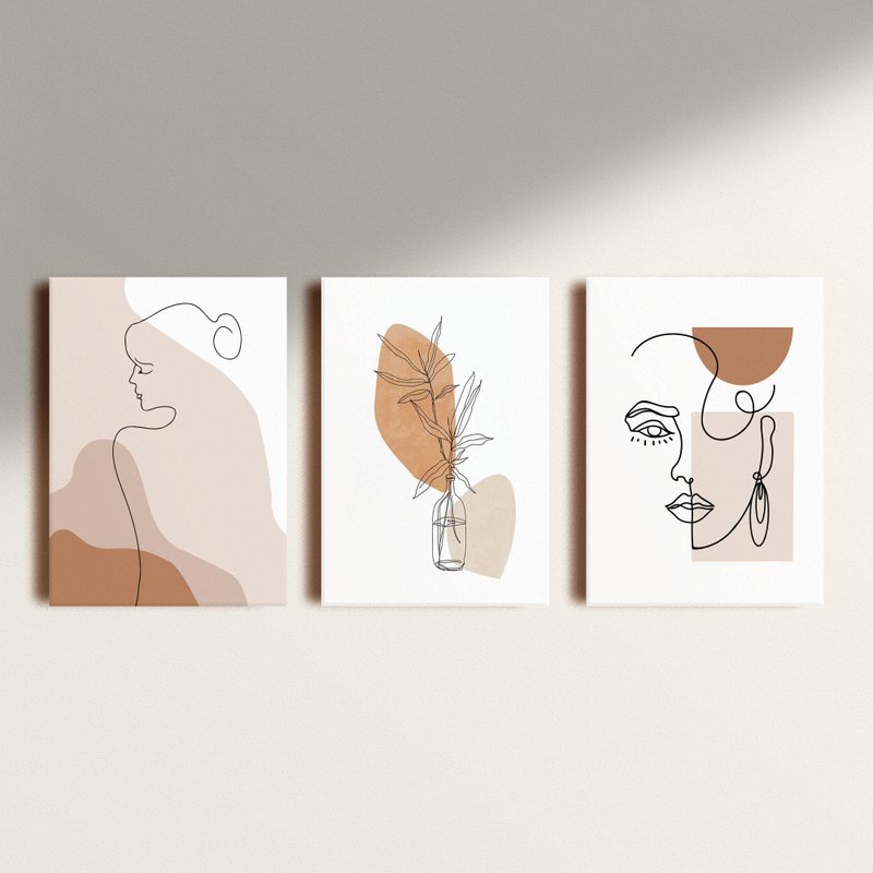 Kit: 3 Placas Decorativas Minimalist Woman Kit: 3 Placas Decorativas Minimalist Woman