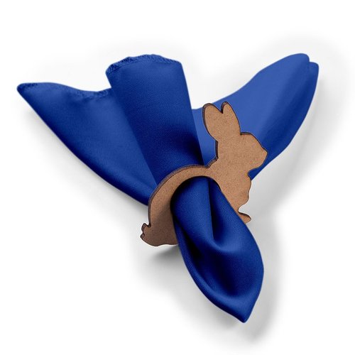 Kit: 4 Guardanapos de Tecido Azul Pascoa Corpo Coelho 35×35