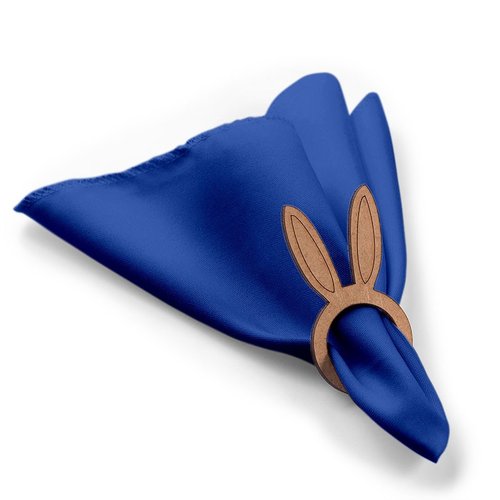 Kit: 4 Guardanapos de Tecido Azul Pascoa Orelha Coelho 35×35