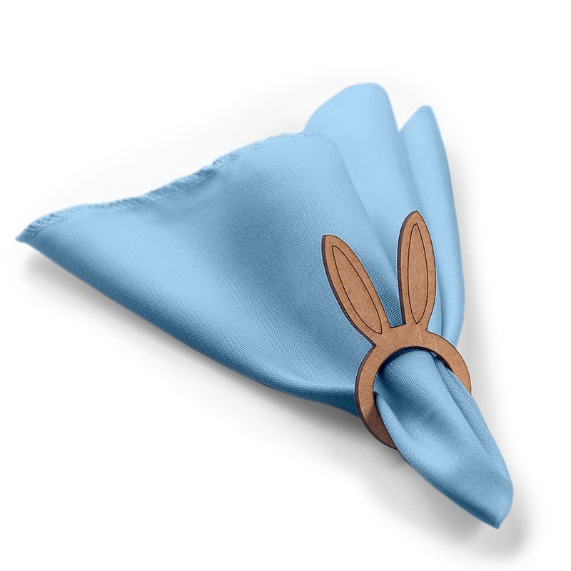 Kit: 4 Guardanapos de Tecido Azul Claro Pascoa Orelha Coelho 35×35 Kit: 4 Guardanapos de Tecido Azul Claro Pascoa Orelha Coelho 35×35