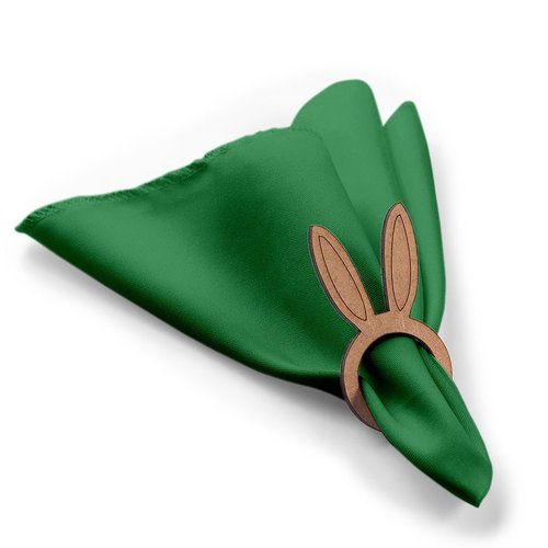 Kit: 4 Guardanapos de Tecido Verde Pascoa Orelha Coelho 35×35