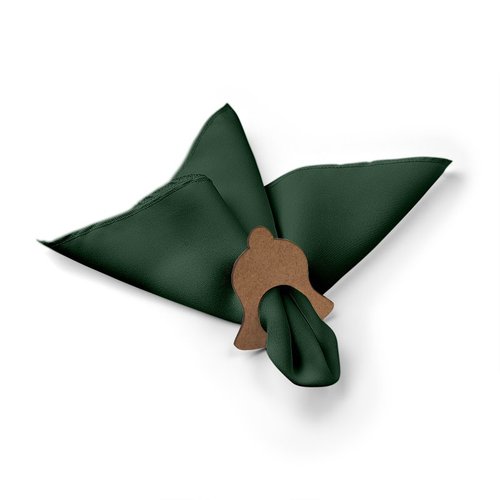 Kit: 4 Guardanapos de Tecido Verde Escuro Sino Natal 35×35