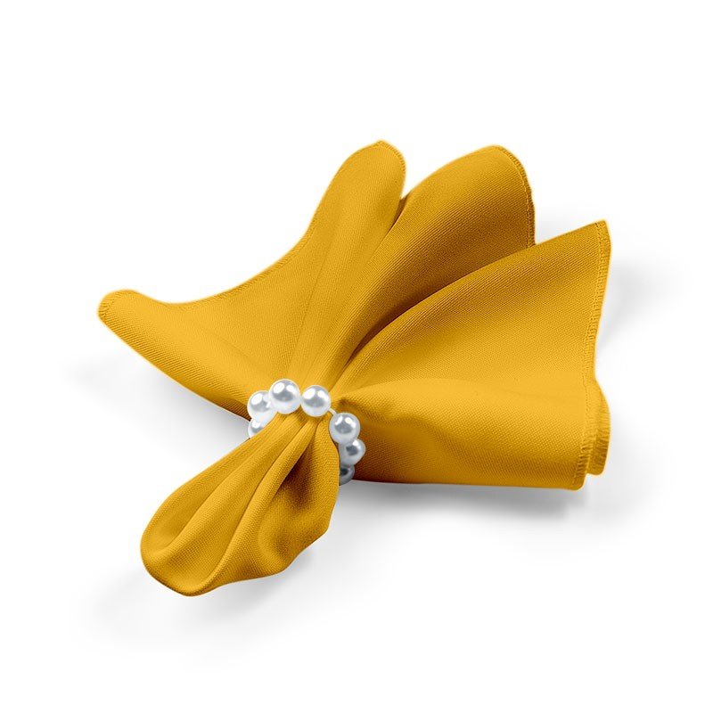 Kit: 4 Guardanapos de Tecido Amarelo Perola 35×35 Kit: 4 Guardanapos de Tecido Amarelo Perola 35×35