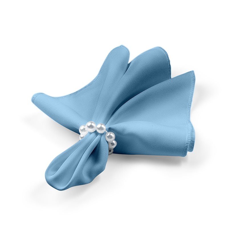 Kit: 4 Guardanapos de Tecido Azul Claro Perola 35×35 Kit: 4 Guardanapos de Tecido Azul Claro Perola 35×35