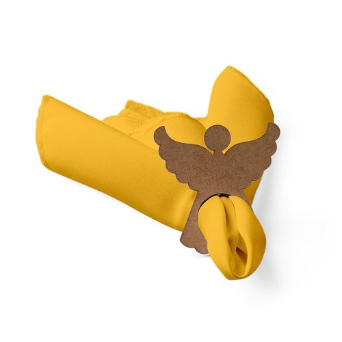 Kit: 4 Guardanapos de Tecido Amarelo Anjo Natal 35×35
