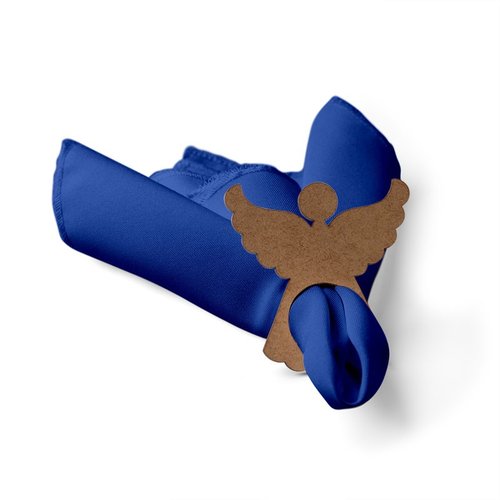 Kit: 4 Guardanapos de Tecido Azul Anjo Natal 35×35