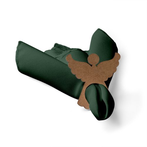 Kit: 4 Guardanapos de Tecido Verde Escuro Anjo Natal 35×35