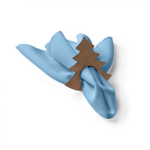 Kit: 4 Guardanapos de Tecido Azul Claro Pinheiro Natal 35×35