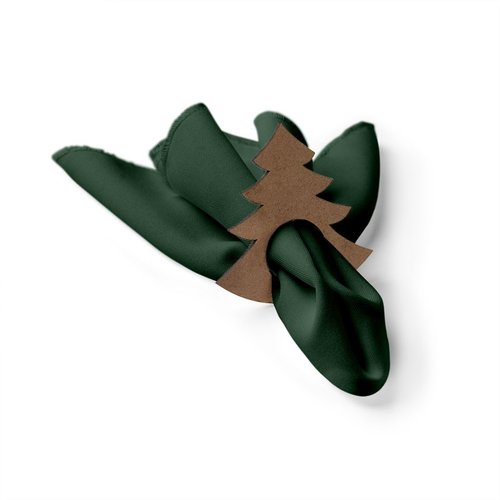 Kit: 4 Guardanapos de Tecido Verde Escuro Pinheiro Natal 35x35