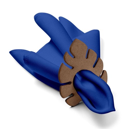 Kit: 4 Guardanapos de Tecido Azul Royal Costela de Adao 35×35