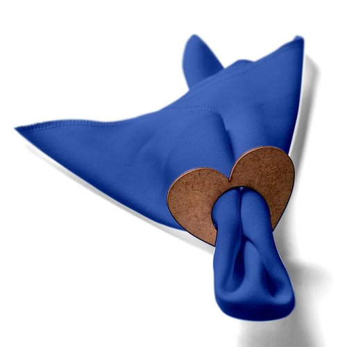 Kit: 4 Guardanapos de Tecido Azul Coracao 35×35