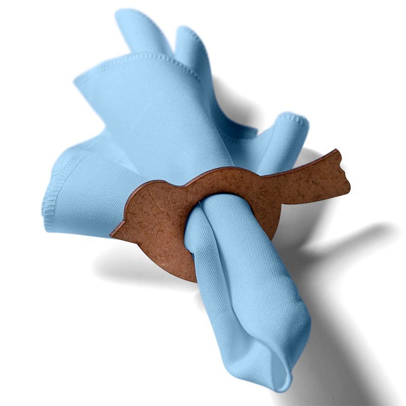 Kit: 4 Guardanapos de Tecido Azul Claro Passarinho 35×35 Kit: 4 Guardanapos de Tecido Azul Claro Passarinho 35×35