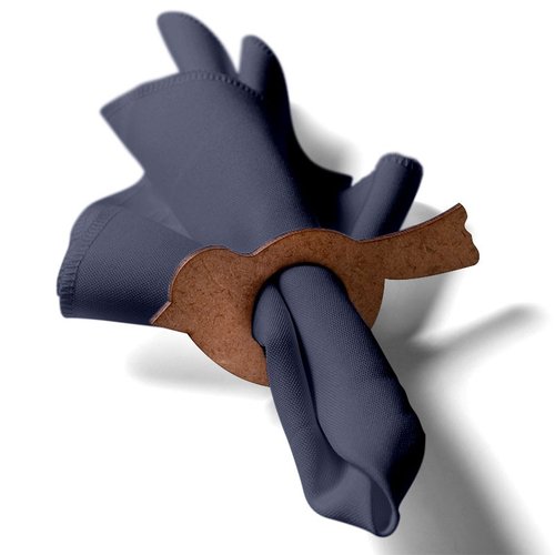 Kit: 4 Guardanapos de Tecido Azul Marinho Passarinho 35×35