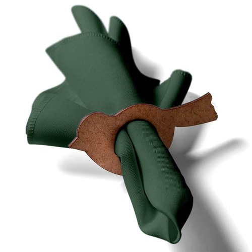 Kit: 4 Guardanapos de Tecido Verde Escuro Passarinho 35×35