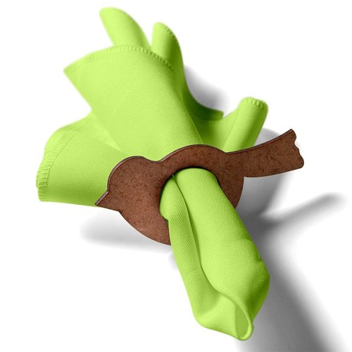 Kit: 4 Guardanapos de Tecido Verde Limão Passarinho 35×35