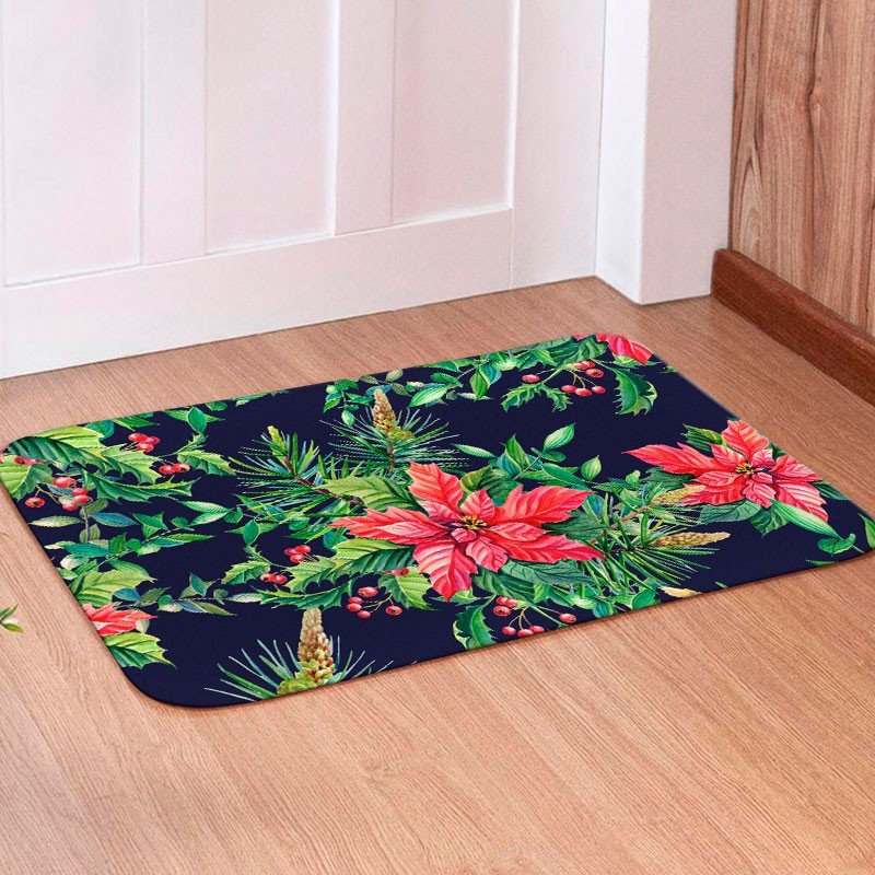 Tapete para Porta Avulso Flor Natal Vermelha - 40x60 Tapete para Porta Avulso Flor Natal Vermelha - 40x60