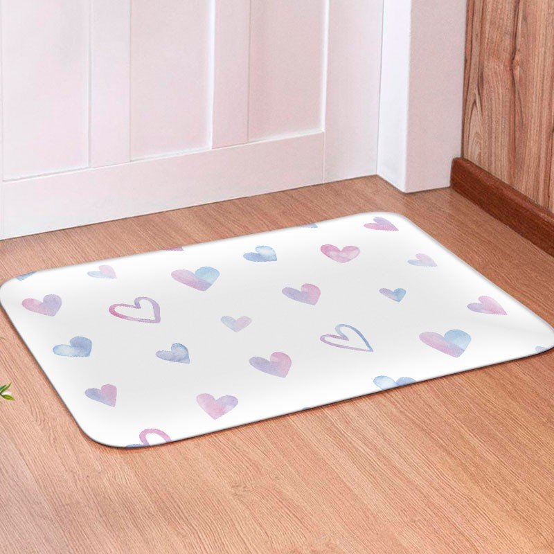 Tapete para Porta Avulso Corações Lilas - 40x60 Tapete para Porta Avulso Corações Lilas - 40x60