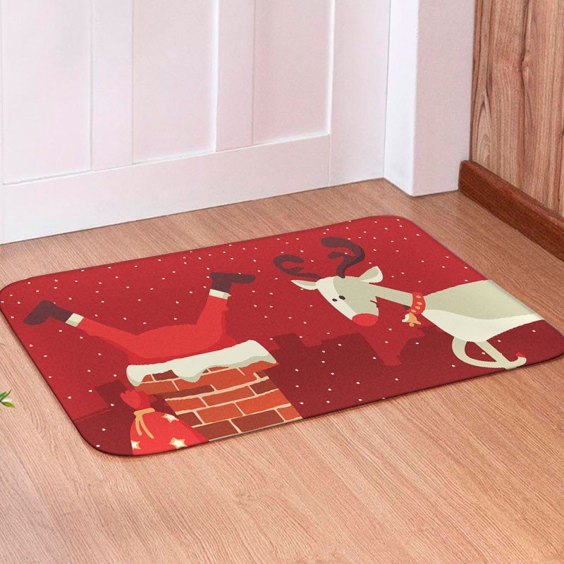 Tapete para Porta Avulso Natal Noel Chaminé - 40x60 Tapete para Porta Avulso Natal Noel Chaminé - 40x60