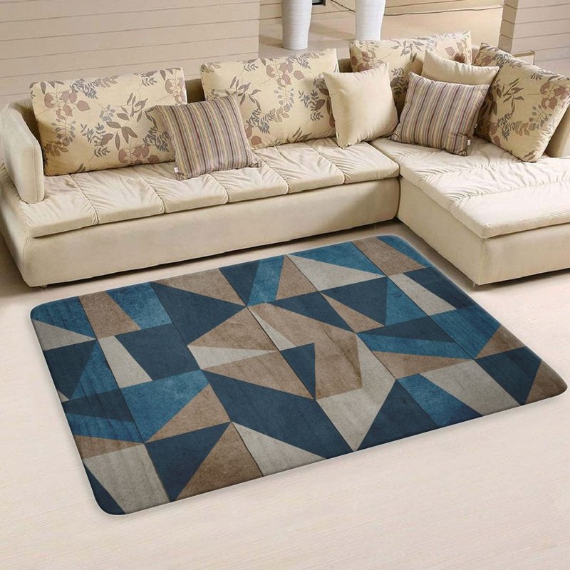 Tapete Sala Wood Blue - 95x130 Tapete Sala Wood Blue - 95x130