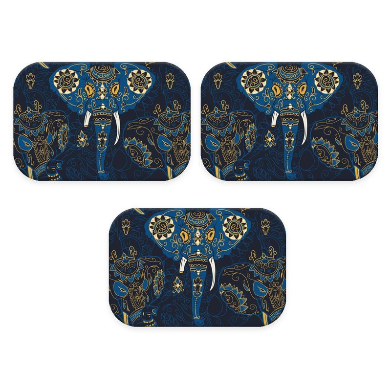 Kit: 3 Tapetes Antiderrapantes Blue Elephant - 40x60 Kit: 3 Tapetes Antiderrapantes Blue Elephant - 40x60