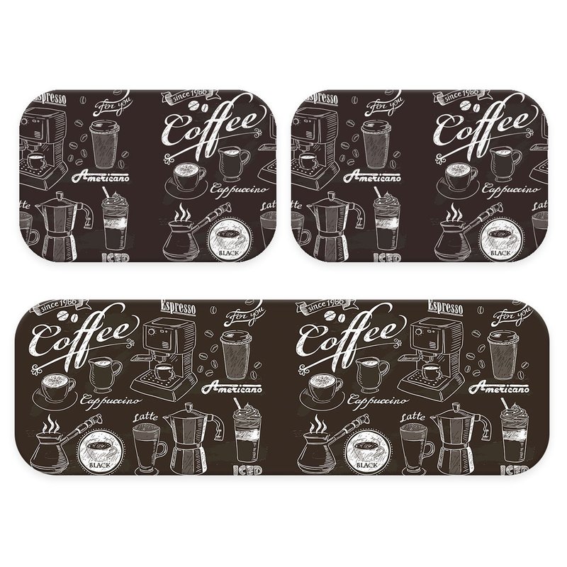 Kit: 3 Tapetes de Cozinha Coffe Brown Kit: 3 Tapetes de Cozinha Coffe Brown