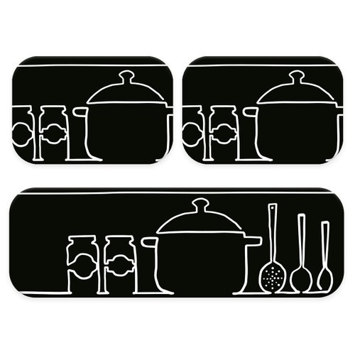Kit: 3 Tapetes de Cozinha Sauce Black