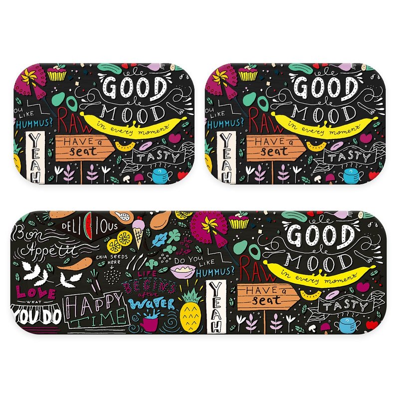 Kit: 3 Tapetes de Cozinha Good Mood Kit: 3 Tapetes de Cozinha Good Mood
