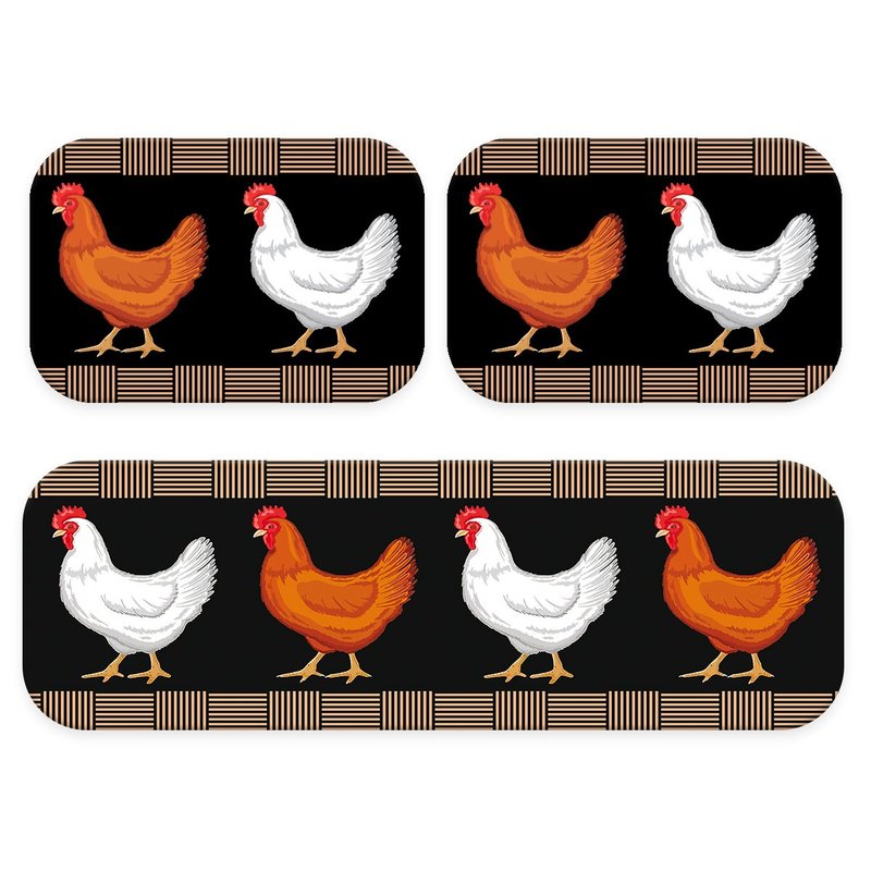 Kit: 3 Tapetes de Cozinha Geo Chicken Kit: 3 Tapetes de Cozinha Geo Chicken