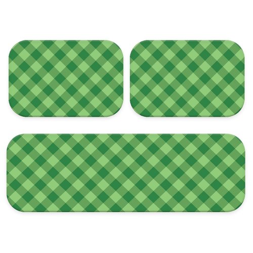 Kit: 3 Tapetes de Cozinha Natal Green Chess