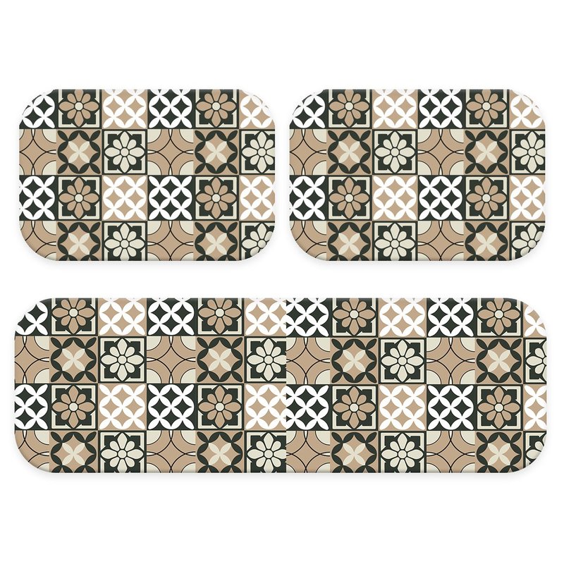 Kit: 3 Tapetes de Cozinha Beige Kit: 3 Tapetes de Cozinha Beige
