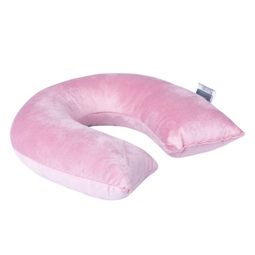 Travesseiro de Pescoço Veludo Cristal Rosa