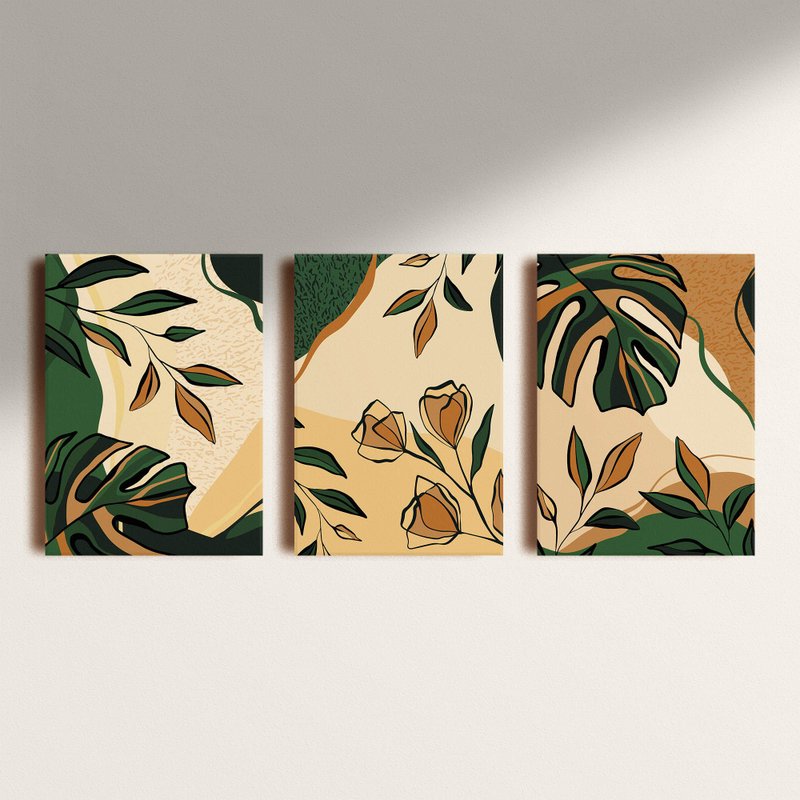 Kit: 3 Placas Decorativas Green Island Kit: 3 Placas Decorativas Green Island