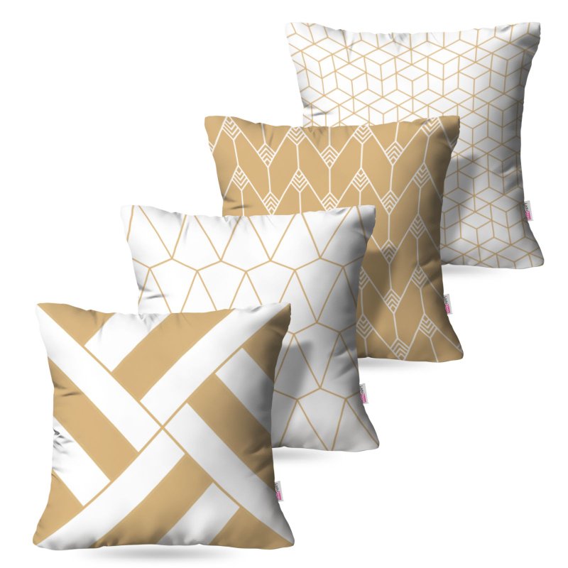 Kit: 4 Capas de Almofada Decorativas Geométrica Gilt – 45×45 Kit: 4 Capas de Almofada Decorativas Geométrica Gilt – 45×45