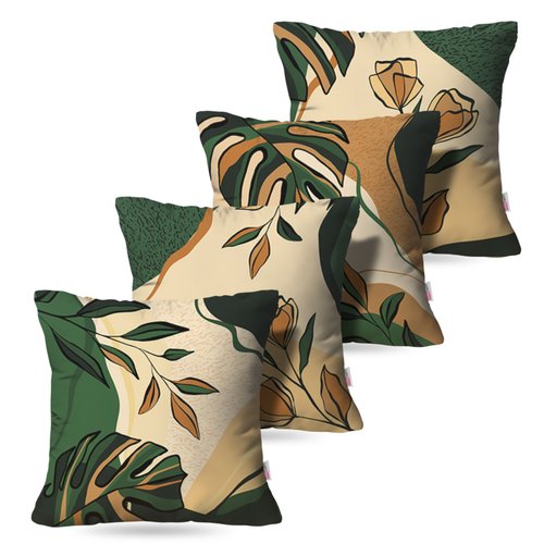Kit: 4 Capas de Almofada Decorativas Green Island – 45×45