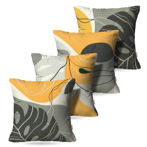 Kit: 4 Capas de Almofada Decorativas Yellow Island – 45×45