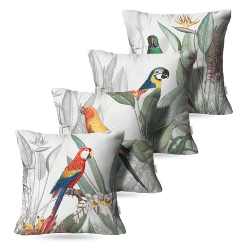 Kit: 4 Capas de Almofada Decorativas Parrot – 45×45