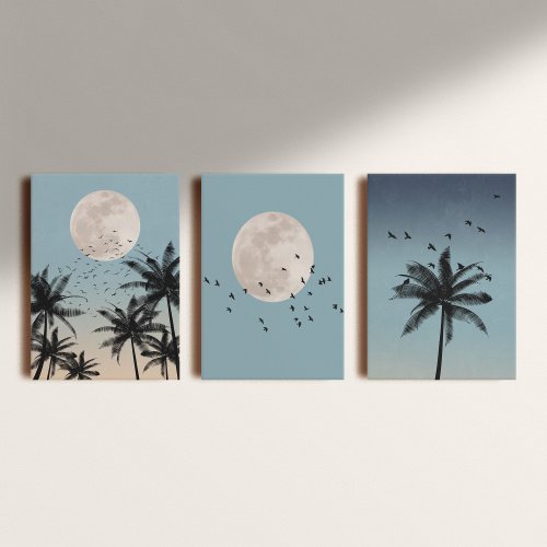 Kit: 3 Placas Decorativas Summer Moon
