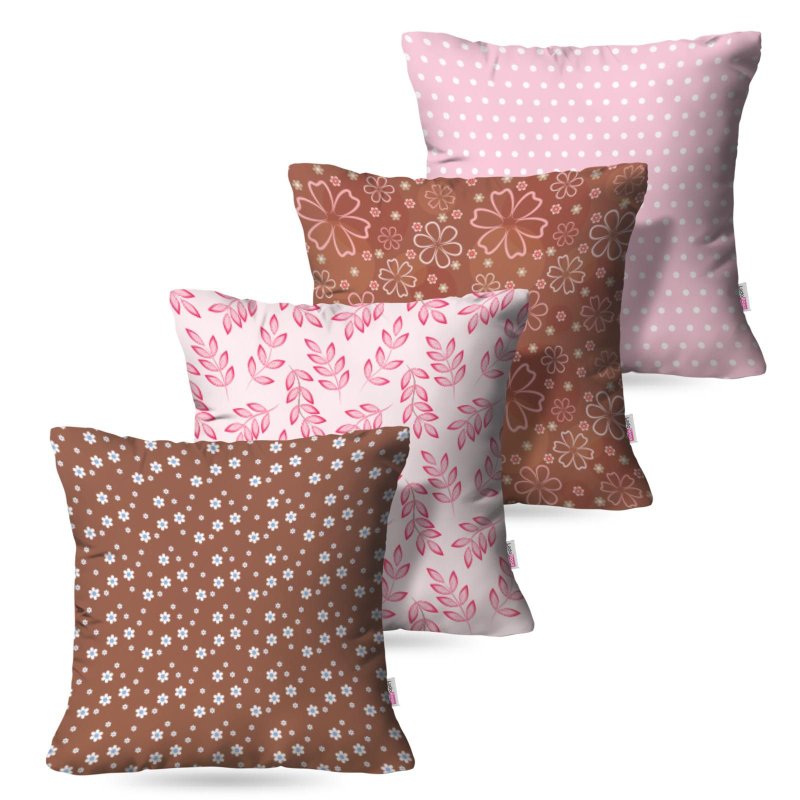 Kit: 4 Capas de Almofada Decorativas Brown Fleuer – 45×45 Kit: 4 Capas de Almofada Decorativas Brown Fleuer – 45×45