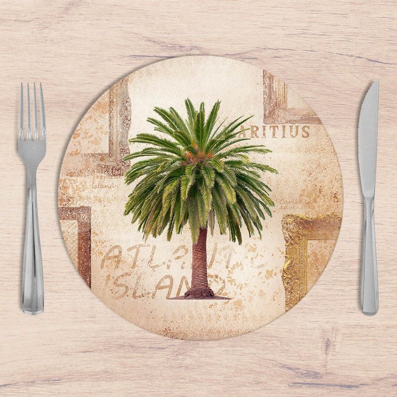 Kit: 4 Capas de Sousplat Redondo Tropical Sand - 35x35 Kit: 4 Capas de Sousplat Redondo Tropical Sand - 35x35