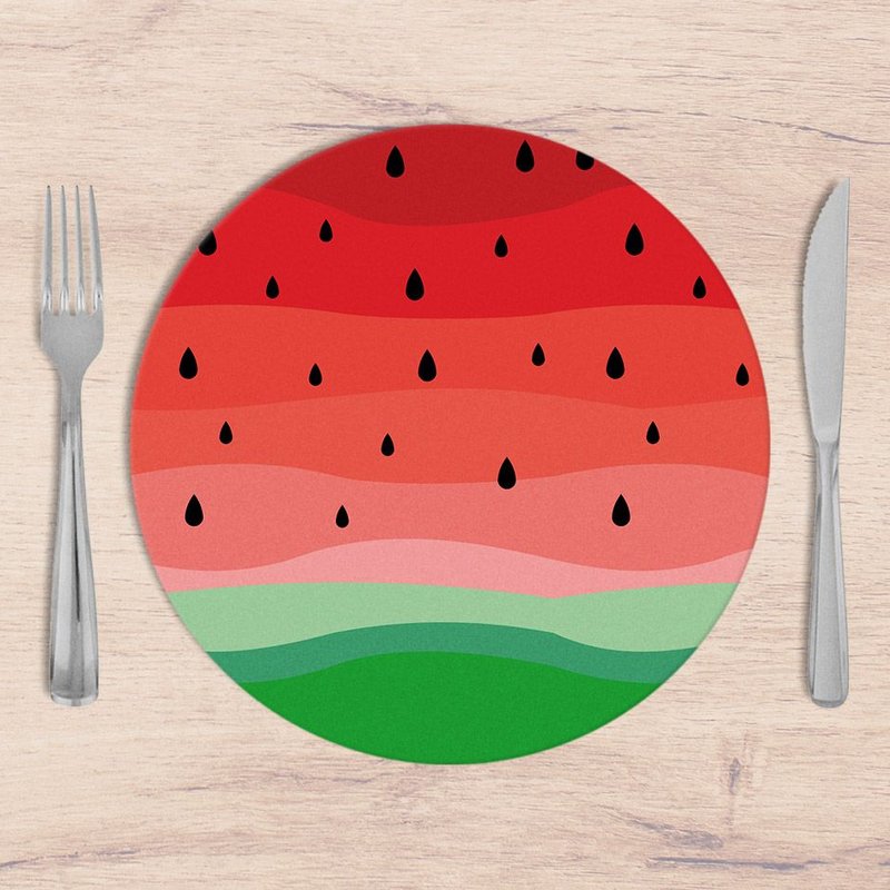 Kit: 4 Capas de SOUSPLAT Redondo Tropical Watermelon - 35x35 Kit: 4 Capas de SOUSPLAT Redondo Tropical Watermelon - 35x35