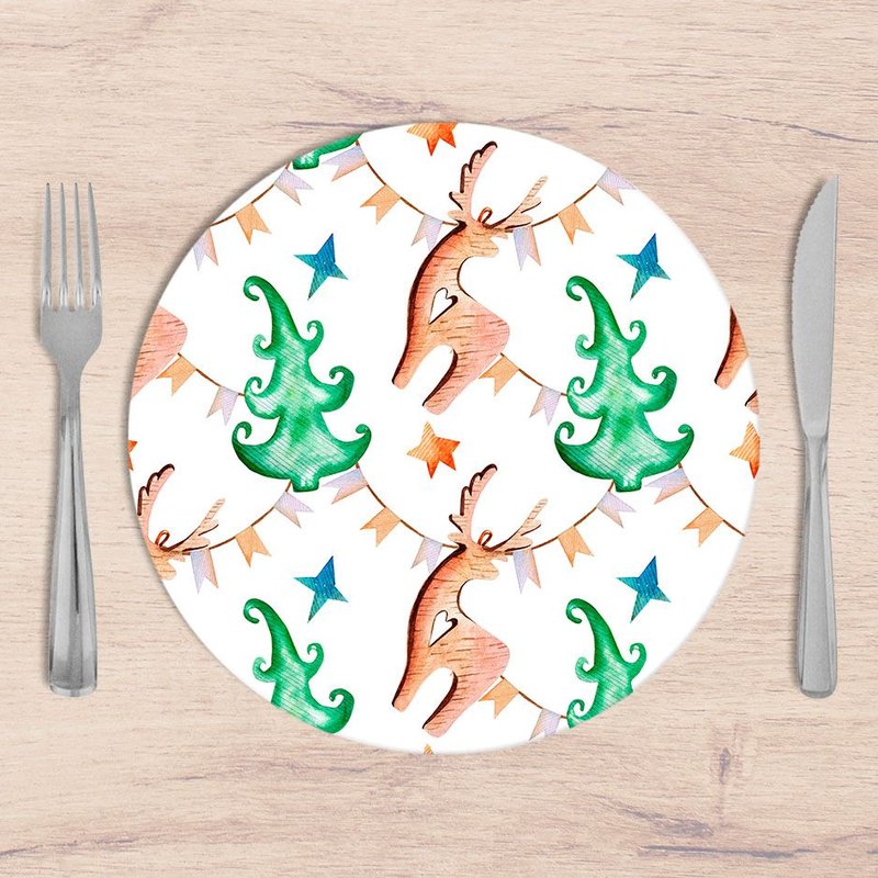 Kit: 4 Capas de SOUSPLAT Redondo Natal Pinheiro e Renas - 35x35 Kit: 4 Capas de SOUSPLAT Redondo Natal Pinheiro e Renas - 35x35