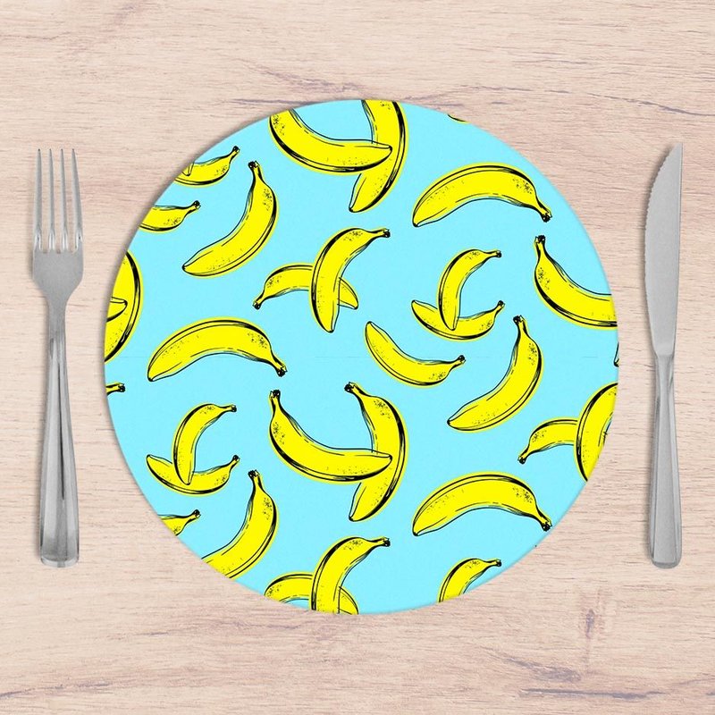 Kit: 4 Capas de SOUSPLAT Redondo Banana Heaven - 35x35 Kit: 4 Capas de SOUSPLAT Redondo Banana Heaven - 35x35