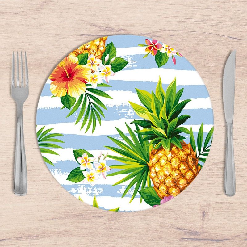 Kit: 4 Capas de SOUSPLAT Redondo Tropical Hawaii - 35x35 Kit: 4 Capas de SOUSPLAT Redondo Tropical Hawaii - 35x35